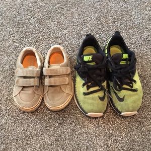 Toddler shoes Nike and sperry